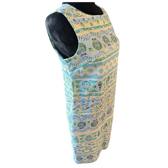 Talbots Women’s Sheath Dress – Size 4P Petite – Blue/Green Shell Print - Picture 2 of 11